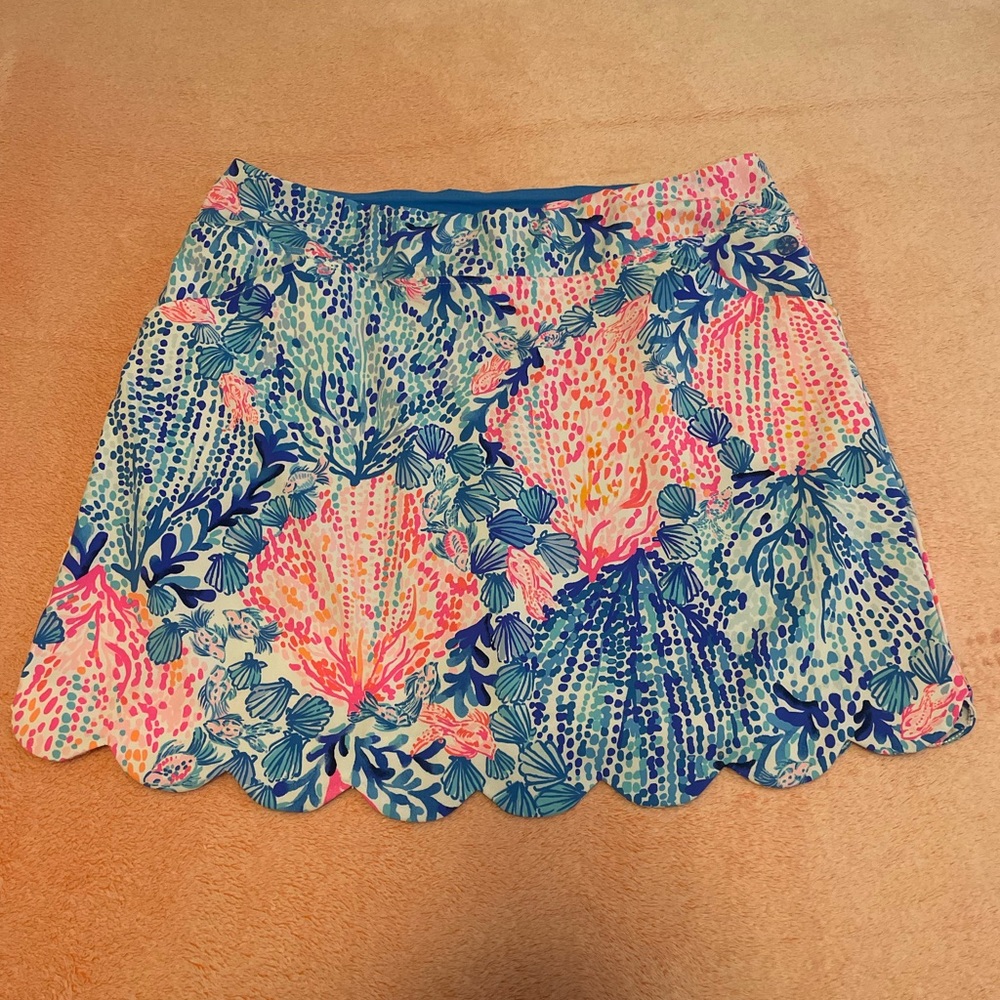 Lily Pulitzer luxletic Monica Scallop SPF50 golf size 14 skort